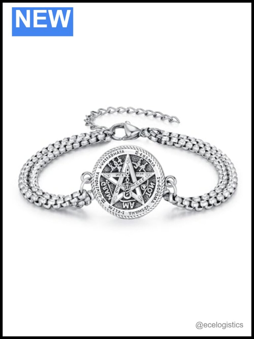 925 Sterling Silver Compass Bracelet Adjustable Unisex